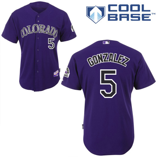 Rockies #5 Carlos Gonzalez Purple Cool Base Stitched Youth MLB Jersey - Click Image to Close